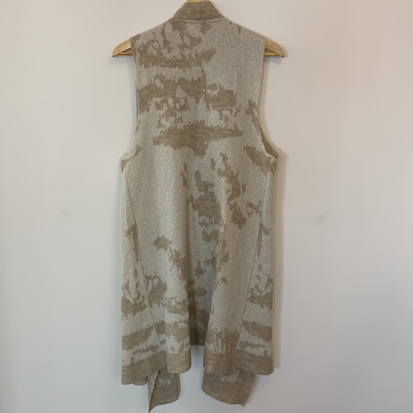 SUNDANCE wool mohair vest sleeveless cardigan long duster beige cream XL - Picture 2 of 7